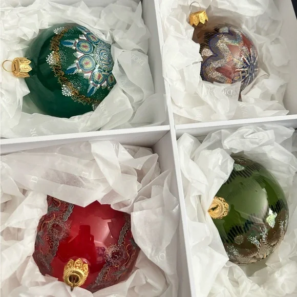 RARE DIOR set of 8 ornaments | holiday | christmas ornaments BNIB - Picture 3 of 9